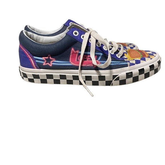 Vans Sneakers Custom Culture Diner Laces Men's 8.5 Women's 10 Hamburger Fries Ch - Picture 5 of 15